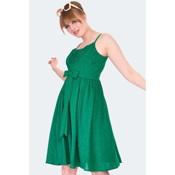 Voodoo Vixen Gracie Dress in Emerald Green - Picture 2 of 5